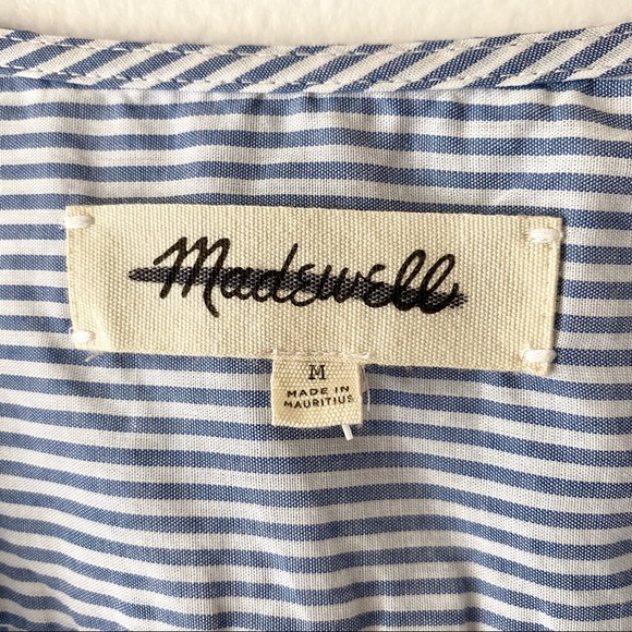 MADEWELL Wrap Top in Indigo Stripe M - Picture 5 of 8